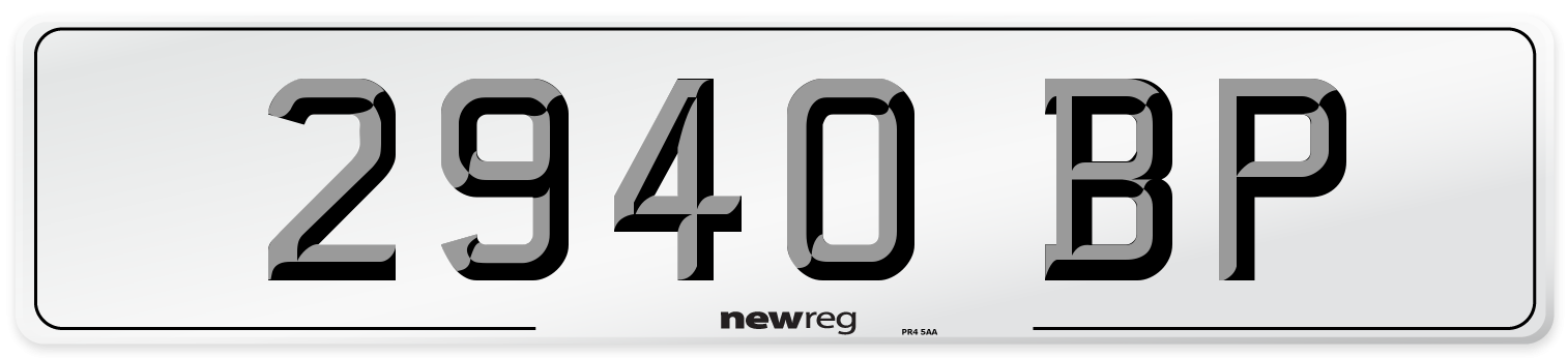 2940 BP Number Plate from New Reg
